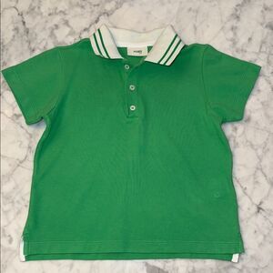 FENDI GREEN & WHITE LOGO POLO SHIRT 6A